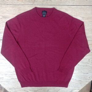 Jos A Bank Men XL 100% cashmere soft dark red crewneck sweater